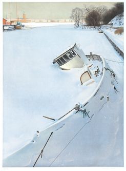 1991    Stockholms vinter (53,5x71,5 cm) 4000 kr